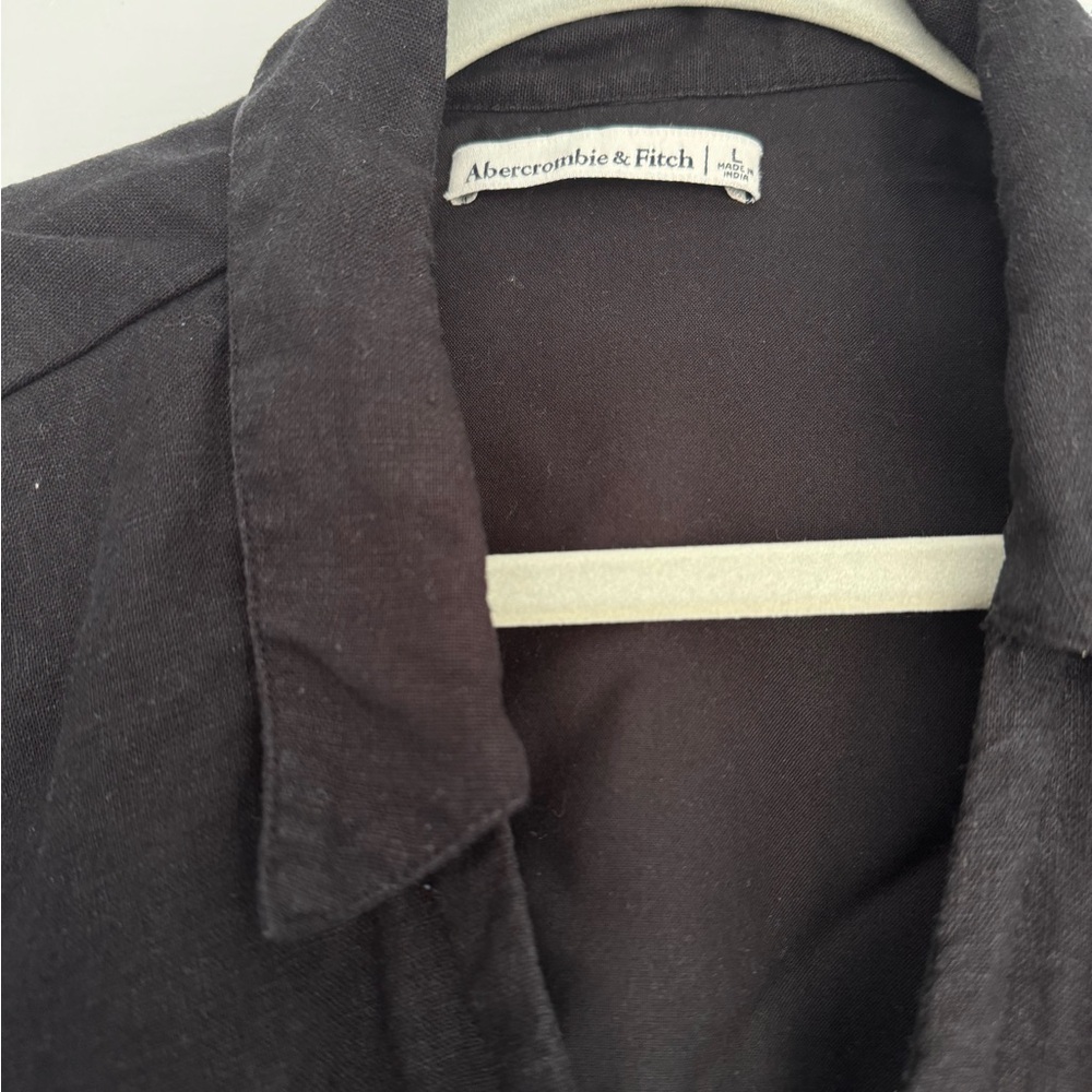 Abercrombie & Fitch Black Wrap Shirt Dress